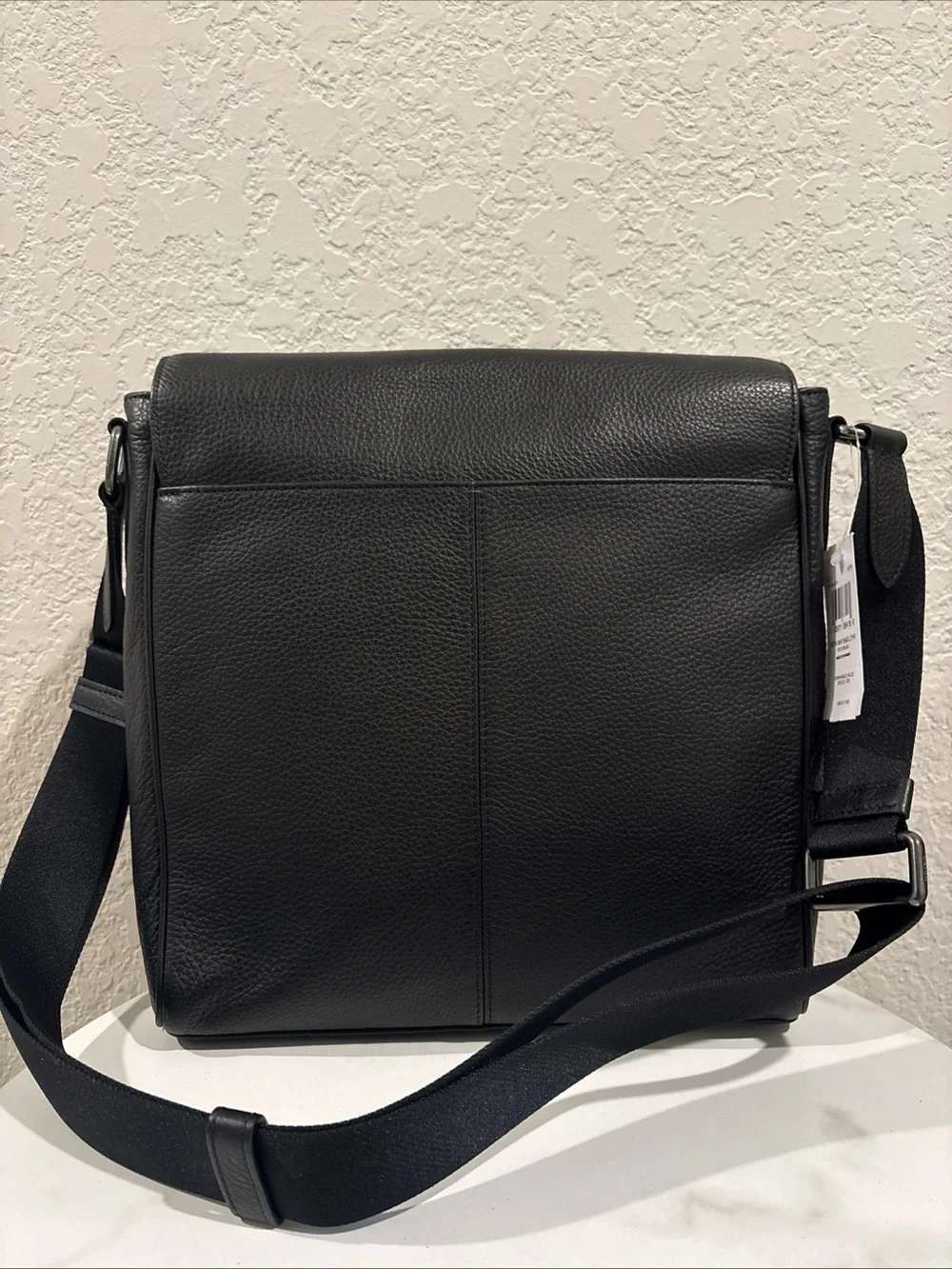 NWT Coach Houston Map Leather Bag, Gunmetal/BLACK,